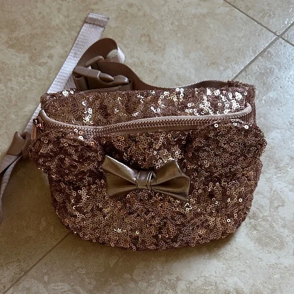 Disney Loungefly Sequin Bow Accent Bag - Brown - Picture 4 of 9